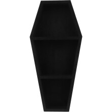 Étagère cercueil décorative en bois noir de style gothique, support mural flottant