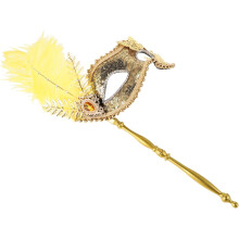 Kostümierte Karnevalsballmaske mit Handstab, einzigartigem Schmetterlingsverzierung, funkelnden Pailletten, elegant