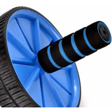 Doppelrollen-Bauchtrainer, blau, mit geräuschlosen Lagern, Fitnessgerät