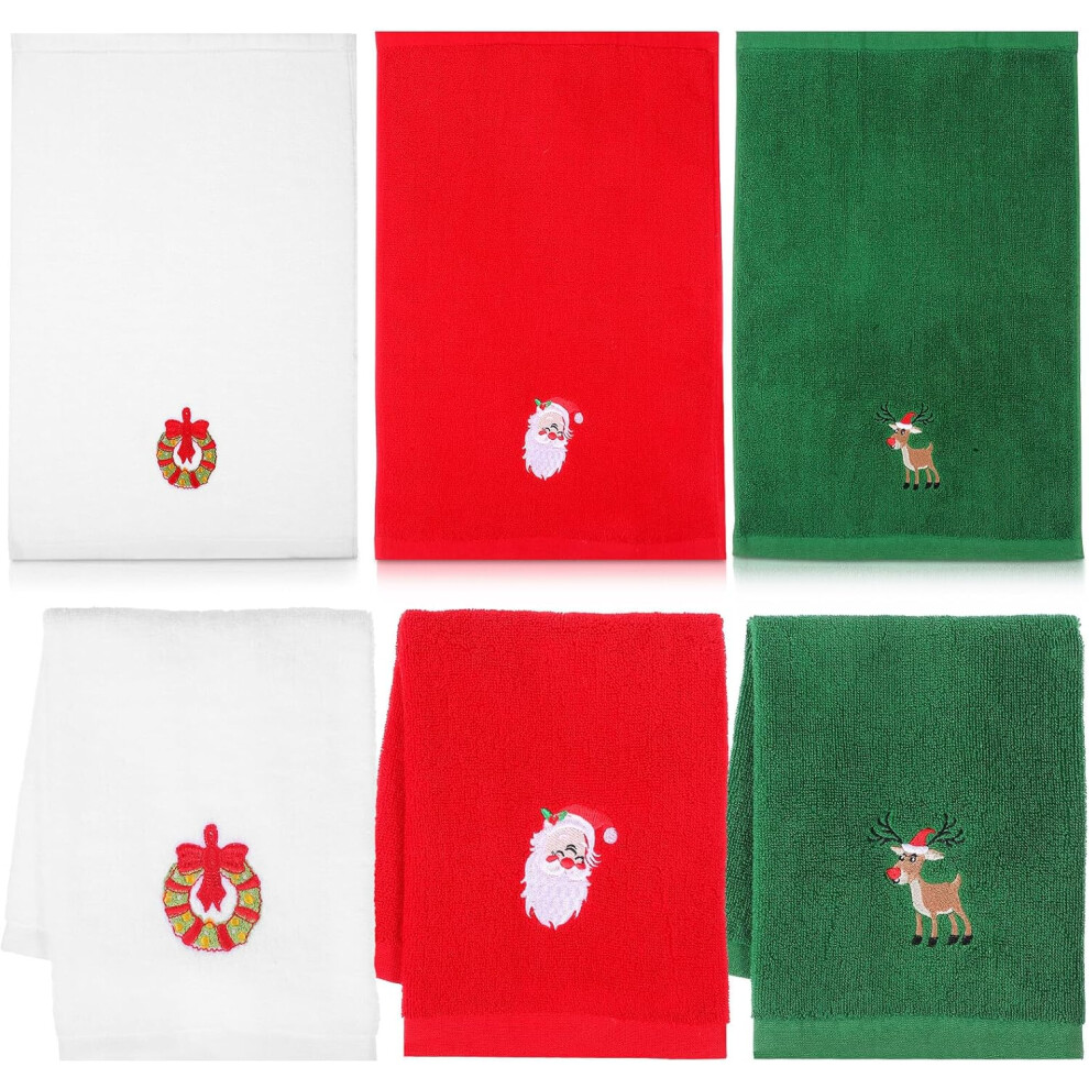 Hkhbjs 6Pcs Christmas Face Towel Pure Cotton Towel Household Absorbent Facial