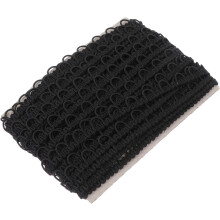 10m Black Wave Edge Lace Trim with Elastic Button Loop, Wedding Costume Accessories