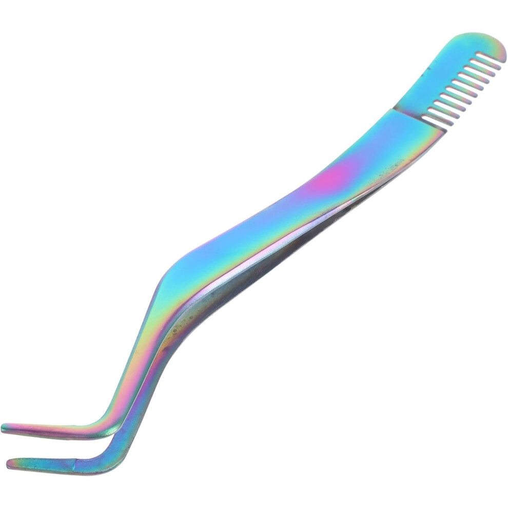Hkhbjs 2 In 1 Lash Tweezers Comb Stainless Steel Eyelash Applicator With Multi-Functional Design