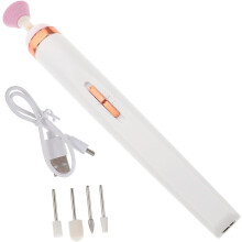 Cabezal de máquina pulidora de uñas, kit de brocas para taladro de uñas, taladro eléctrico portátil para uso doméstico, color blanco.