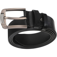 Herren-Ledergürtel mit Dornschließe, lässiger, verstellbarer Echtledergürtel für Herren, schwarz, 130 cm Taillenumfang