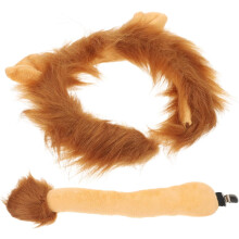 Lion Headband Animal Ears Hair Hoops and Cosplay Tail Prop for Lion Cosplay