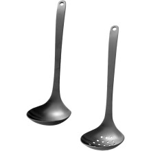 Küchenutensilien Edelstahl-Suppenkelle, schwarz, sicher in der Anwendung, ideal zum Kochen zu Hause