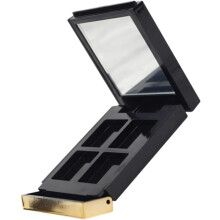 Nachfüllbare Mini-Lidschattenpalette mit Spiegel, tragbar, schwarz, quadratisch, kompakt