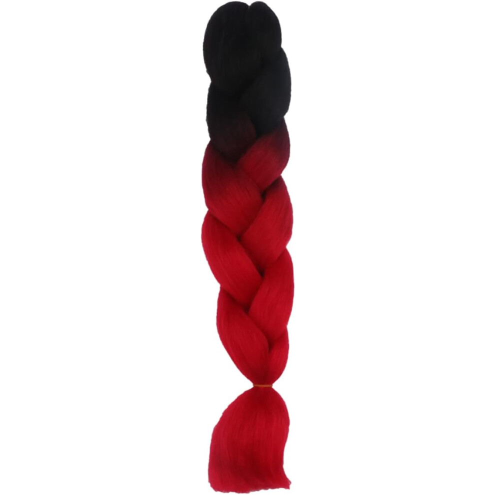 Hkhbjs Unisex Black 3Pcs Gradient Braided Pigtail Synthetic Hairpiece Long Ponytail Braid Extension For Women Ladies Girls Hair Accessories