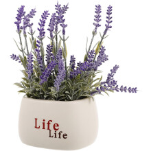Künstlicher Lavendelstrauß aus Seidenblumen im Keramiktopf, eleganter europäischer Stil, pflegeleicht