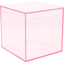 Kleine rosa Spardose aus Acryl, Geldspardose für Bargeld und Münzen, Geldglas für sicheres Sparen