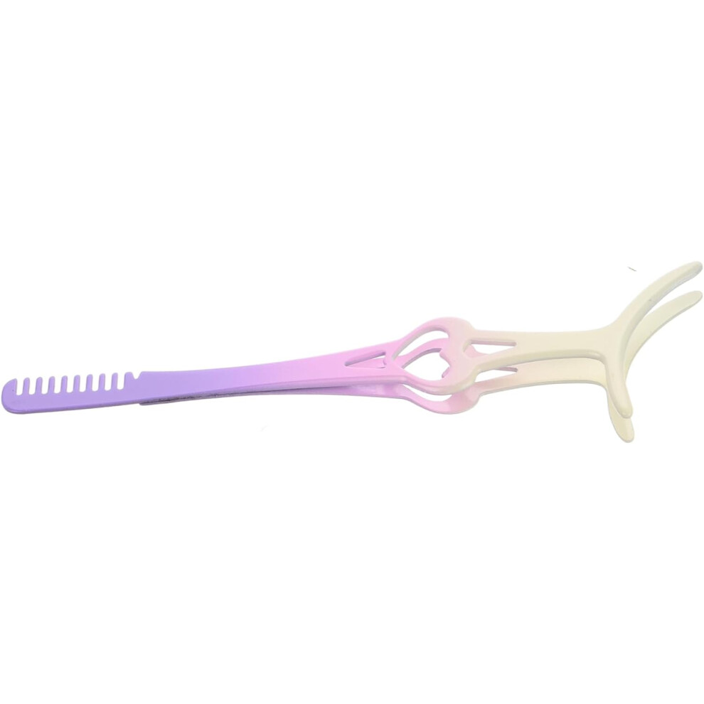 Hkhbjs Stainless Steel Eyelash Clamp Tweezers Comb 3-Color Gradient Lash Applicator Tool