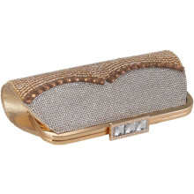 Pochette con nappine dorate, borsa da sera elegante da donna, borsa da banchetto.