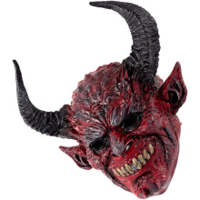 Teufelshornmaske für Halloween-Cosplay, gruselige Horrormaske für Maskenbälle