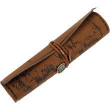 Vintage Canvas Makeup Bag Roll up Travel Bag Pattern Large Capacity Pencil Case for Stationery Supplies