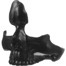 Supporto per occhiali a forma di teschio in resina, espositore decorativo nero per occhiali da sole, ornamento per occhiali da ufficio e casa