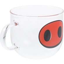 Kaffeebecher aus Glas, Schweinenase, 500 ml, geruchsneutral, tragbarer Trinkbecher aus Glas mit Henkel