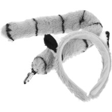 Lemuroid-Kostümset für Kinder: Tierohren-Stirnband und Schwanz, Partyzubehör, Cosplay-Accessoires