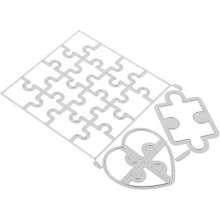 Puzzelbloem snijmal van koolstofstaal, doe-het-zelf sjabloon, 13x8,5 cm, zilverkleurig.