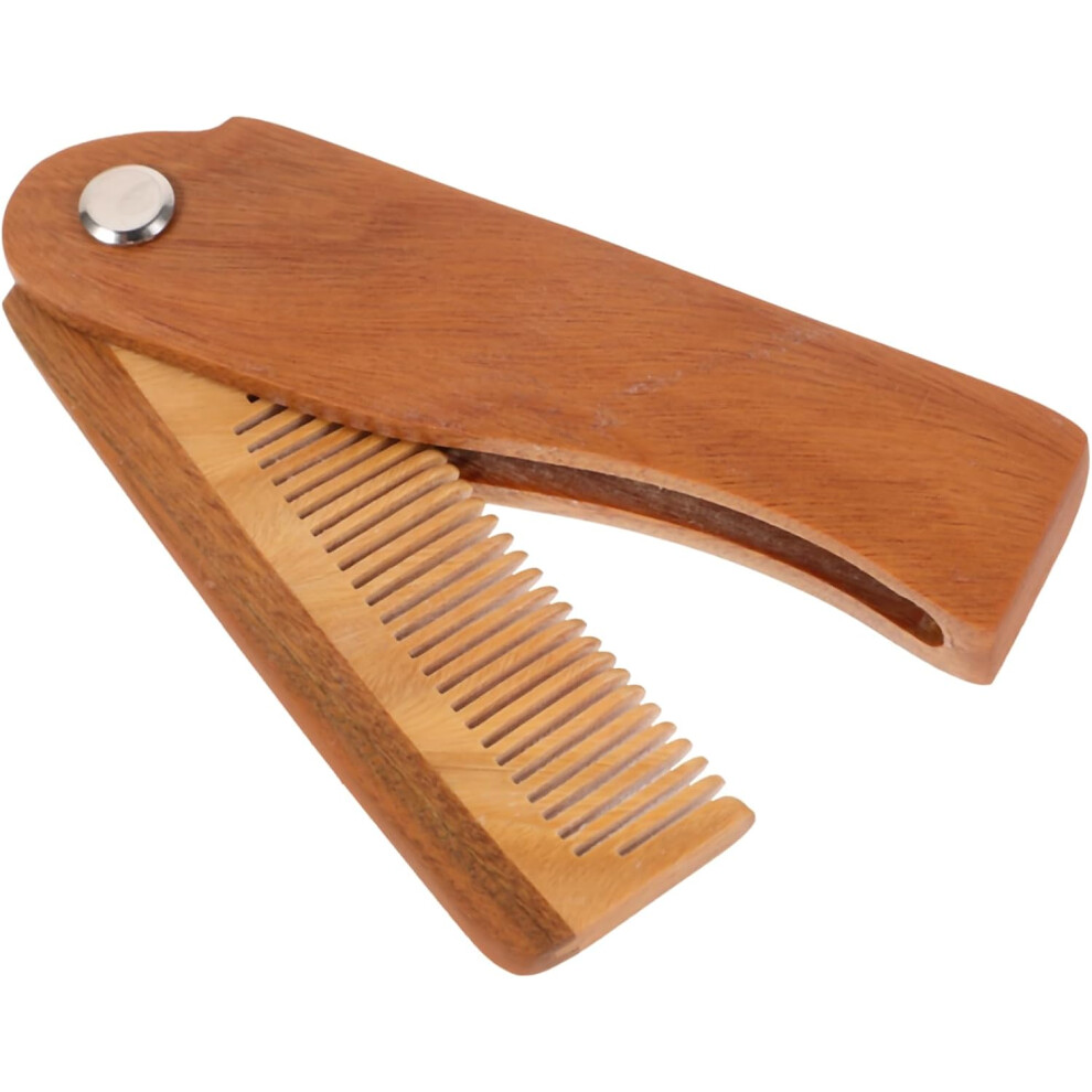 Hkhbjs Natural Material Beard Brush Men's Folding Comb Fine Tooth Hair Comb Storage Bag