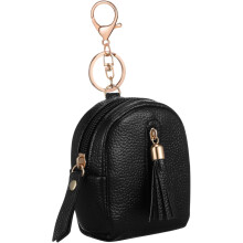 Petit porte-monnaie à pompon, pochette zippée portable pour ranger pièces de monnaie, clés, écouteurs et câble USB.