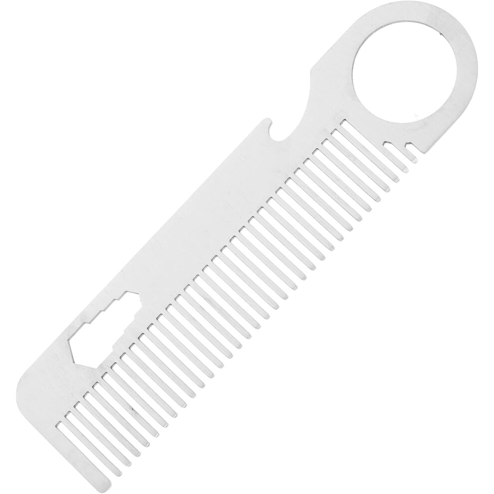 Hkhbjs 1Pc Portable Stainless Steel Beard Comb For Grooming Shaping And Styling Anti-Static Rounded Tips