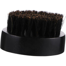 Bartbürste mit Holzgriff und Borsten für Herren, Haarstyling-Werkzeug aus Naturmaterial, tragbare Bartpflegebürste, Schwarz