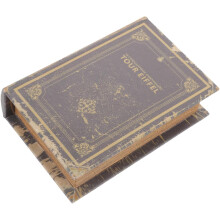Faux rangement pour livres, boîte de rangement en forme de livre, style vintage, en bois