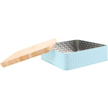 Boîte à biscuits carrée en métal avec couvercle, idéale pour offrir en cadeau, 1 pièce.