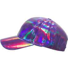 Lila Baseball-Sonnenschutzhut aus PU-Leder für Outdoor-Reisen, Damen