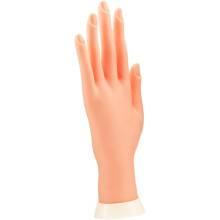 Modelo flexível da mão da prática da manicure do silicone com dedos dobráveis, ferramenta de treinamento da arte das unhas realista f