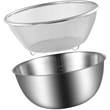 Gemüsewaschkorb, Reissiebkorb, Edelstahl-Lebensmittelsieb-Set