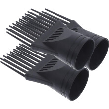 3pcs Hair Dryer Wind Comb Set Black Flat Mouth Wind Dryer Accessory for Salon Styling and Home Use