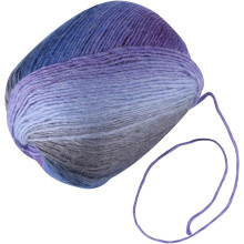 Gradient Dyed Wool Yarn 180m for Hand Knitting and Crochet, Colorful Segment Dyed Rainbow Wool Yarn