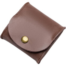 Mini-Kopfhörertasche und Münzgeldbörse aus echtem Leder für Damen und Herren, kleines braunes Täschchen, kompakte Aufbewahrung