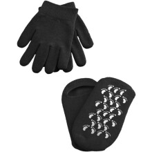 Feuchtigkeitsspendende Gelhandschuhe und Fußüberzüge, 2 Paar schwarze ätherische Öl-Spa-Socken, Hand- und Fußpflege