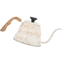 Kaffeekessel 500 ml, Edelstahl, Holzgriff, schlanker Schwanenhalsausguss, Deckel
