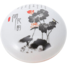 Chinesisches Kalligrafie-Stempelkissen, rotes Siegel-Stempelkissen, Keramik-Lotusbox, 8 cm, zum Malen und Stempeln