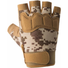 Halbfingerhandschuhe, rutschfest und schnittfest, für Herren, Outdoor-Sportarten, Radfahren, Fitness, Braun, Tarnmuster, Größe M