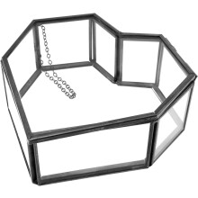 Schmuckkästchen aus Glas, Vitrine für Halsketten und Ringe, Schmuckorganizer für Frauen und Mädchen im Schlafzimmer