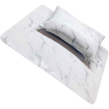 Almofada de apoio de braço de manicure e conjunto de almofadas de arte das unhas, almofada de mão de mármore branco dobrável