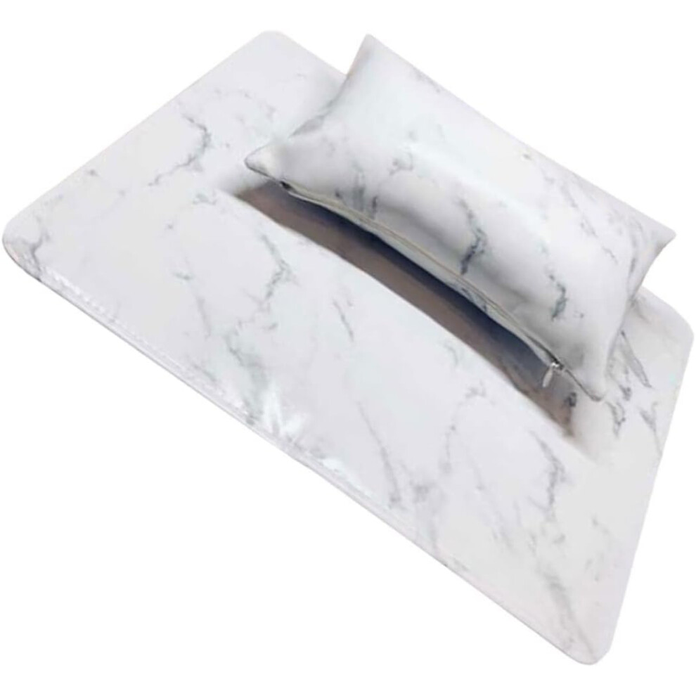 Hkhbjs White Manicure Arm Rest Pillow And Nail Art Pad Set, Foldable Marble Hand Cushion