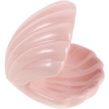 Schmuckschale aus rosa Keramik mit Muschelmotiv, offener Schmuckhalter