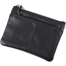 Mini carteira de couro Design zíper armazenamento compacto Unisex titular de crédito bolso de moeda para trabalho e compras