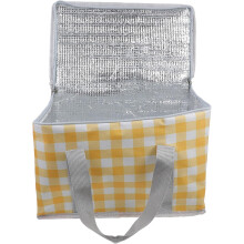 Large Capacity Foldable Picnic Cooler Bag Insulated Grocery Tote Yellow Oxford Cloth Multi-Functional Thermal Cooler Bag