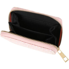 Porte-monnaie femme, petit portefeuille zippé en cuir PU, finition givrée, design compact idéal au quotidien et en voyage.
