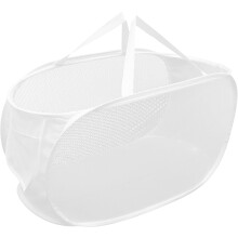 Panier à linge pliable, portable et de grande capacité en tissu à mailles fines