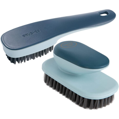 2pcs Scrub Brush Set Laundry Brush Blue Plastic Scrubbing Tools