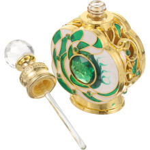 Flacon de parfum vide vintage, rechargeable pour huiles essentielles, accessoire de voyage pour femmes.