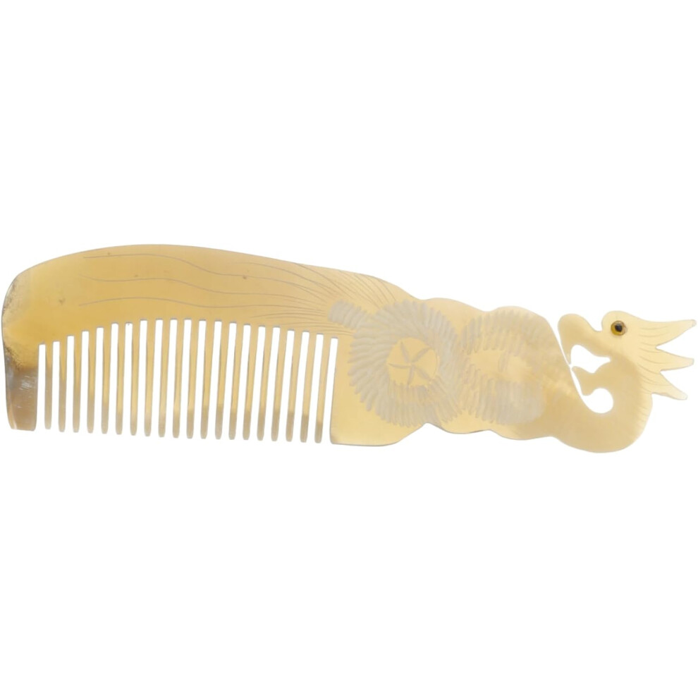 Hkhbjs Unisex Beige Torosaurus Comb Ox Horn Comb For Women Portable Hair Massaging Tool Detangler Hairdressing Tool