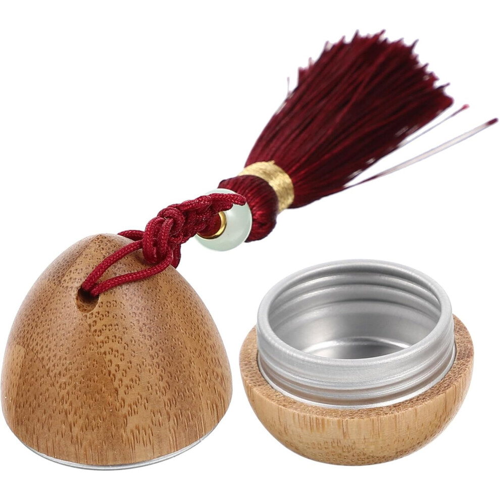 Hkhbjs Reusable Lip Balm Container And Empty Cream Case Bamboo Wood Aluminum Screw Tin Sturdy Cosmetics Accessory